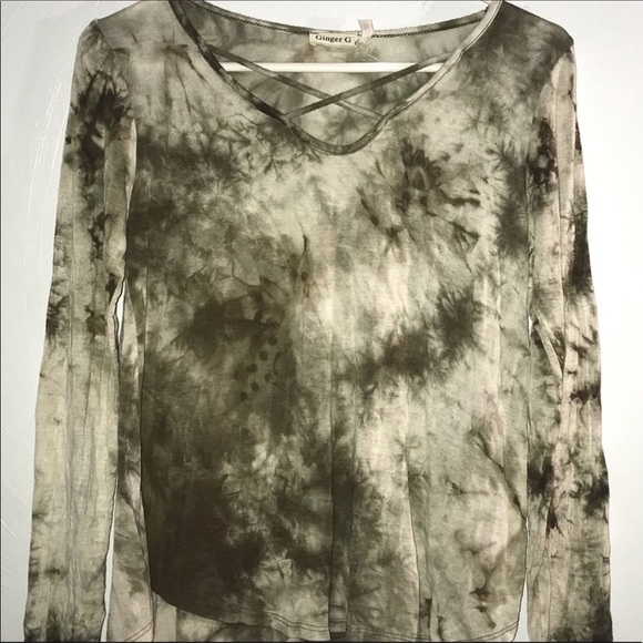 Ginger G Tops - Ginger G Long Sleeve top, tie-die look